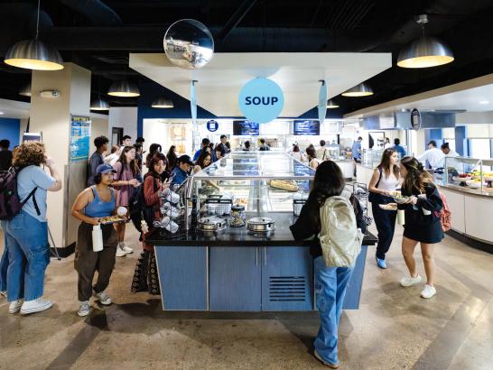Students in dining hall