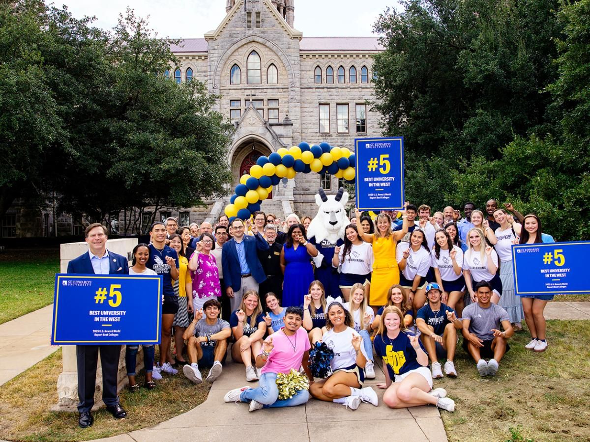 President Montserrat Fuentes, faculty, staff and students celebrate U.S. News & World Report Best Colleges rankings for 2025. 