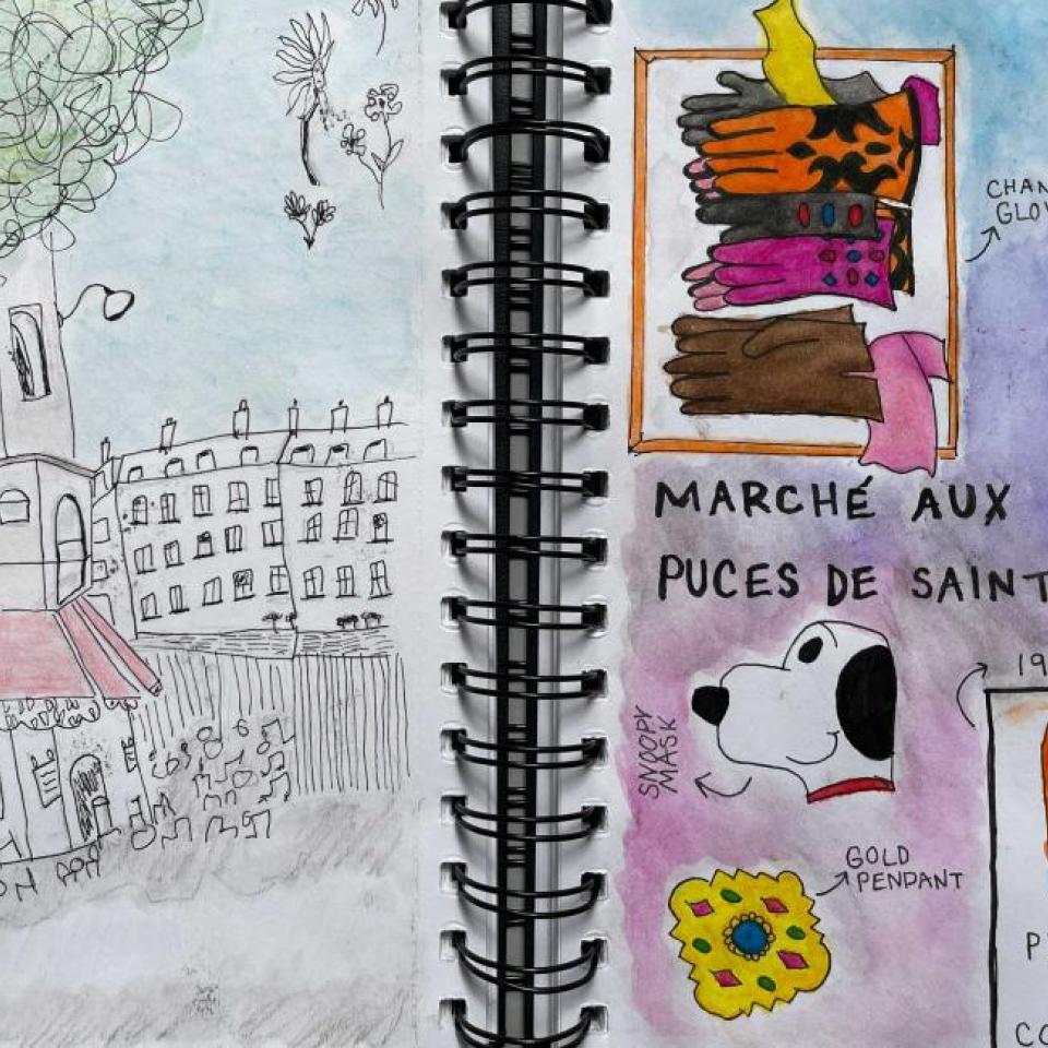 image of student sketch book 