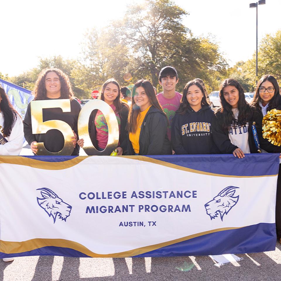 CAMP scholars marching in the 2022 Homecoming parade