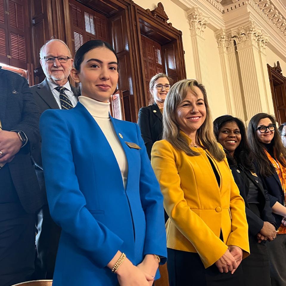 President Fuentes and other leaders celebrating St. Edward's University Day at the Texas State Capitol