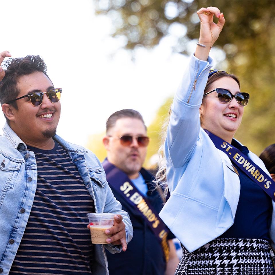 Alumni marching in the 2022 Homecoming parade