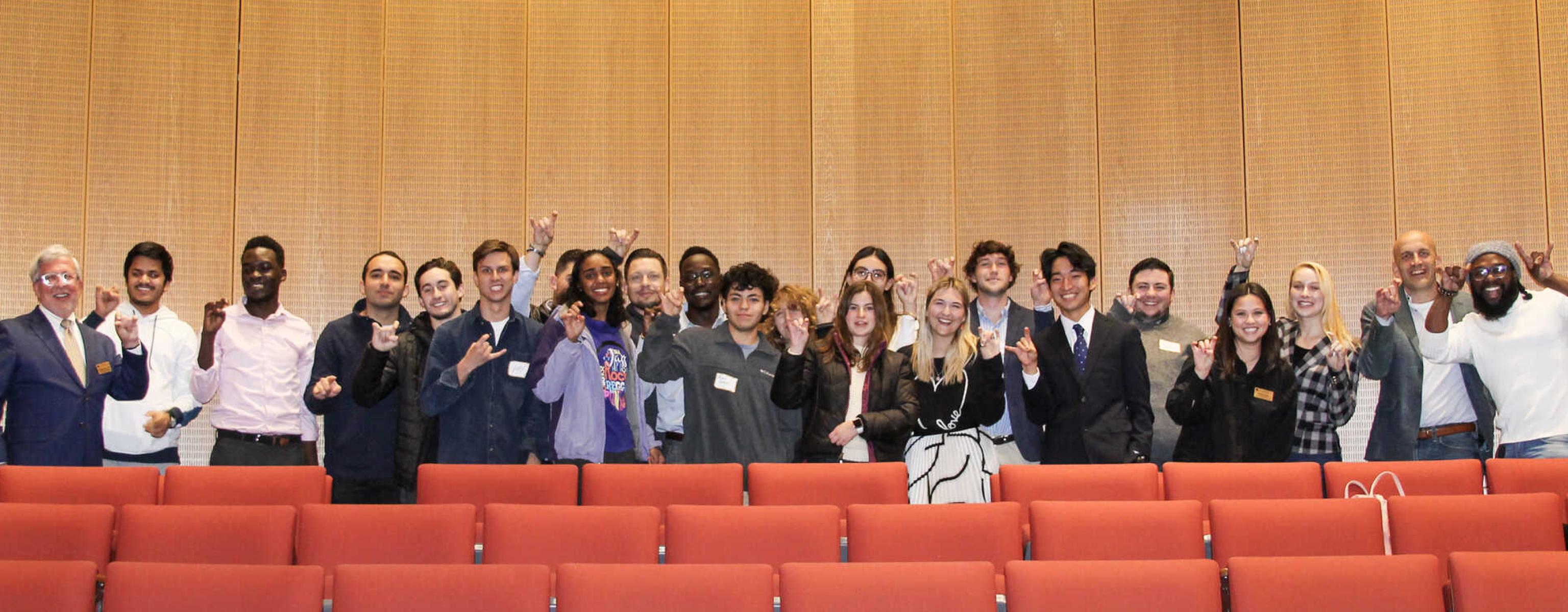 iChallenge on the Hilltop competitors pose in the Carter Auditorium.