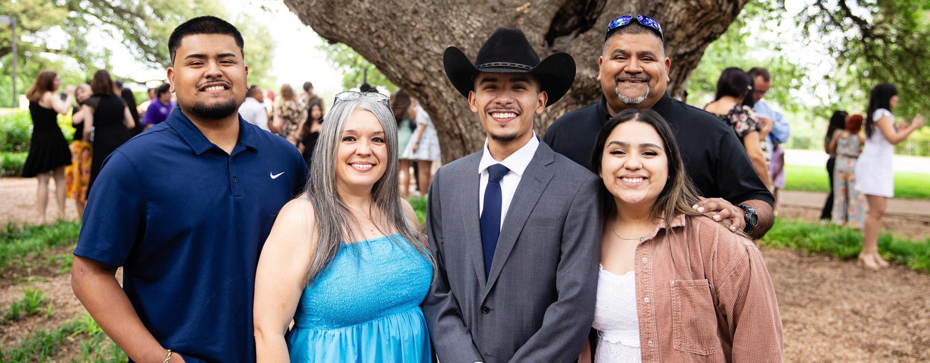 Photo of family at student event