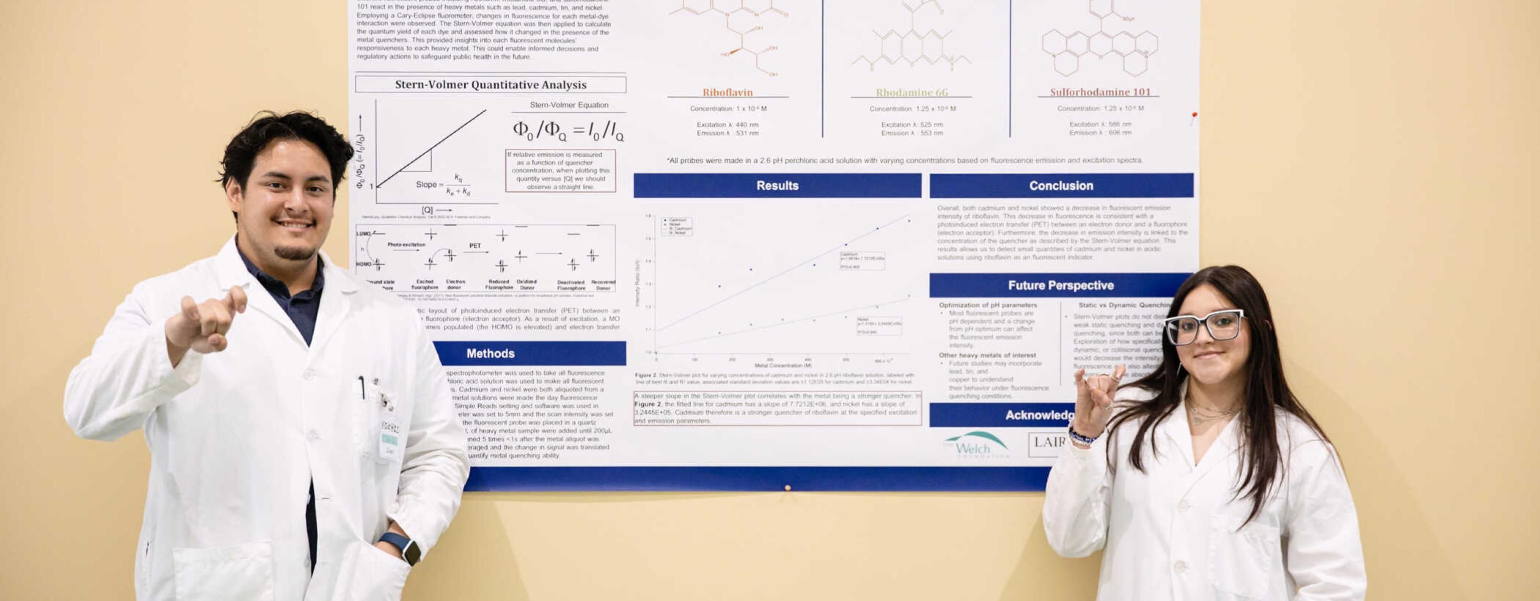 Two St. Edward's students present their research at a symposium