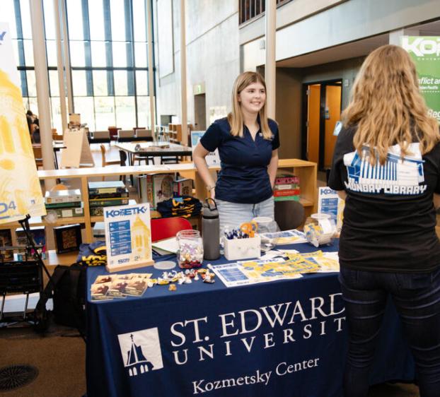 Student tabling at Kozmetsky Center event