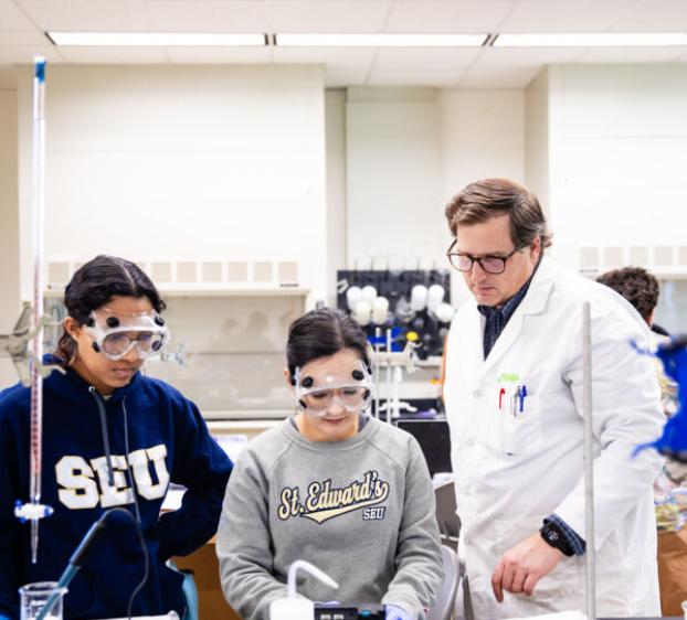 Students conducting lab research