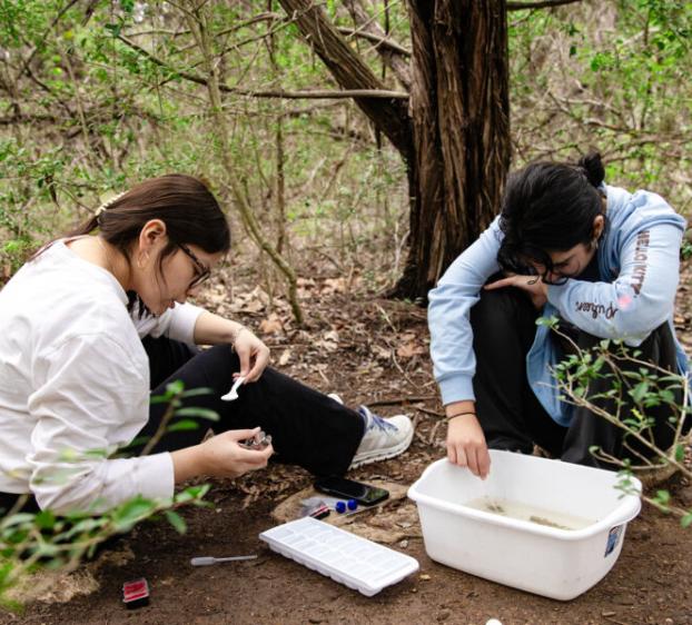 Two student interns at Wild Basin