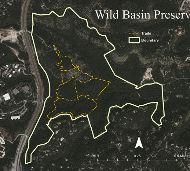 Aerial map of Wild Basin Preserve