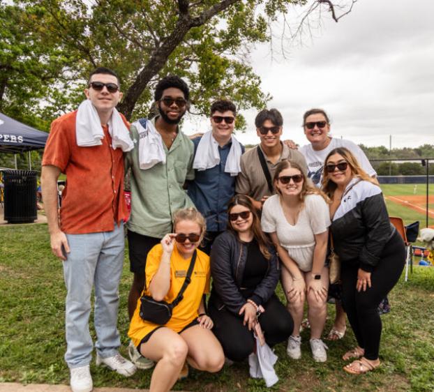 Students together at the Battle of the Saints tailgate