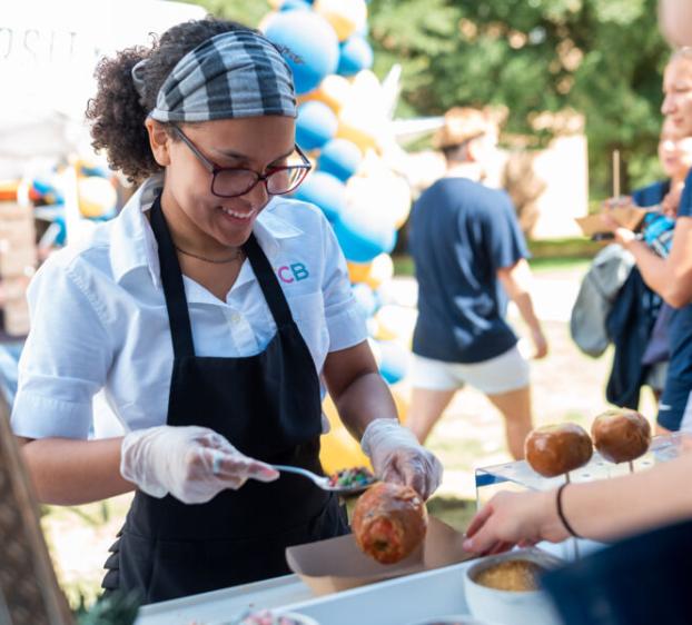 Vendor comes to the university to serve food to the community