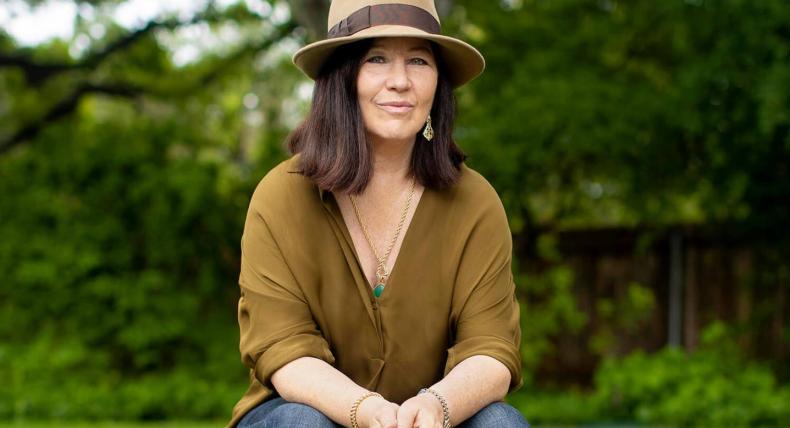 A portrait of Kathy Valentine at her home.