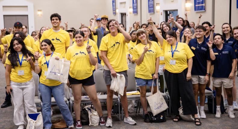 students at orientation 