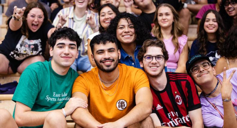 New students at St. Edward's gather together for the Anchors pep rally