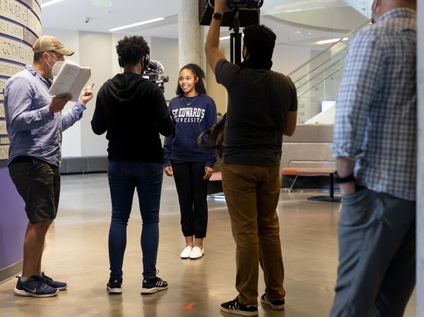 student being recorded for amazon prime