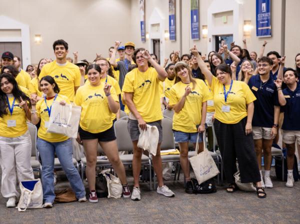 students at orientation 