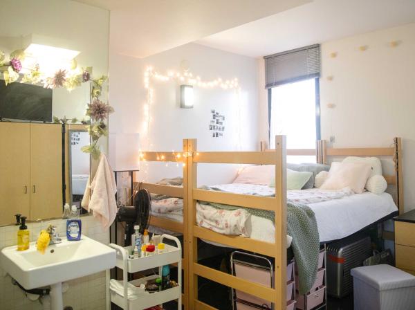 A dorm room in Le Mans Hall.