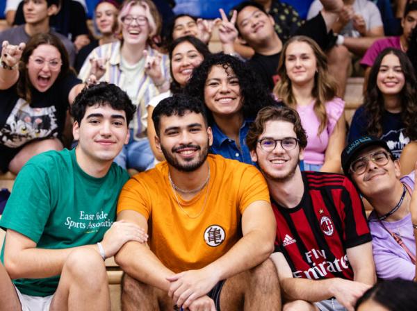 New students at St. Edward's gather together for the Anchors pep rally