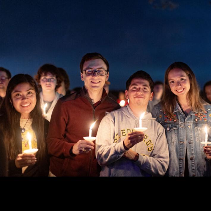 Students participating in the Festival of Lights as part of Campus Ministry