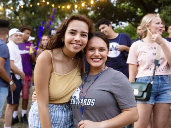 Students celebrating at the block party