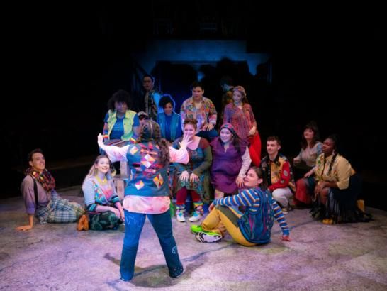 Theatre students perform Godspell in the Mary Moody Northen Theatre.