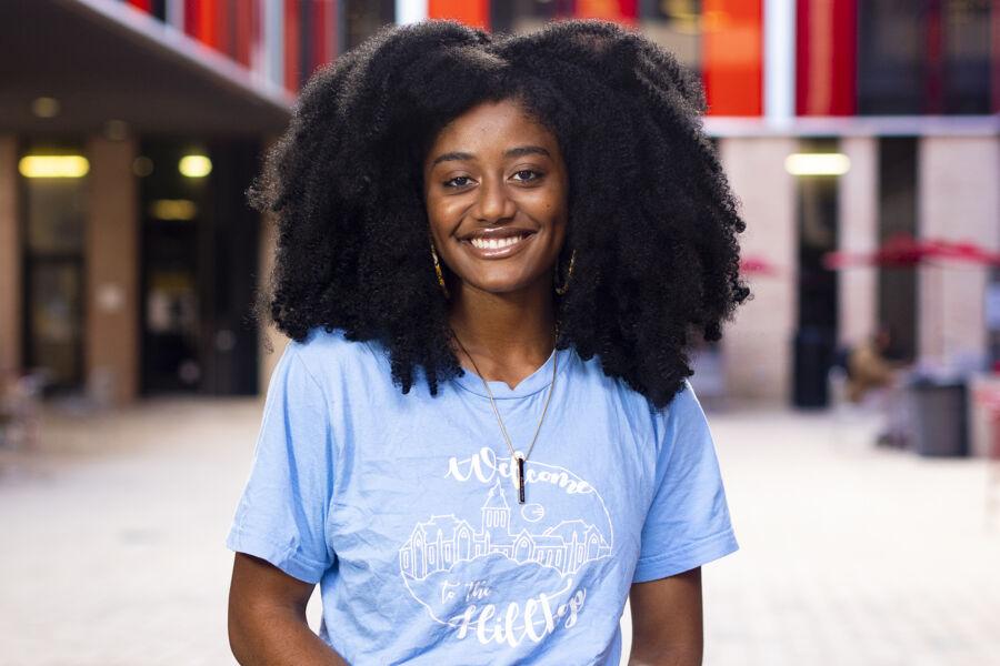 Sierra Sweeney stands outside of the The Village.