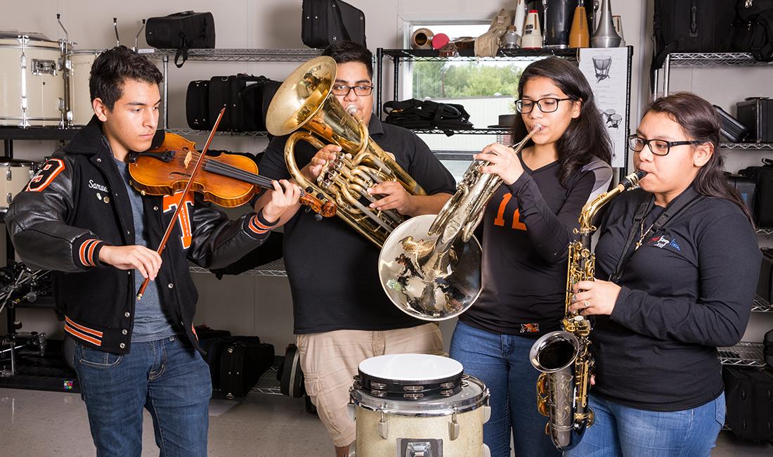 students playing instruments