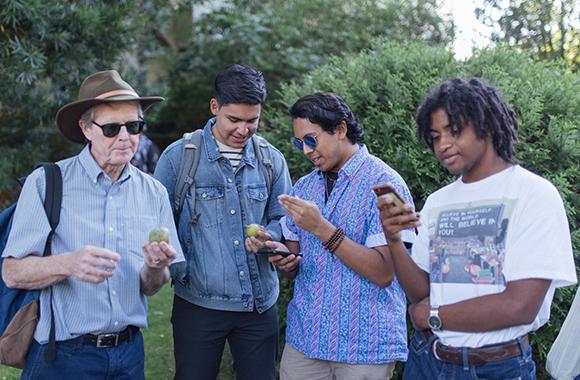 reyes and classmates visit the botanical garden