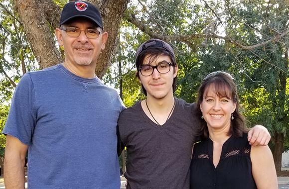 Nico Gutierrez and his parents. 