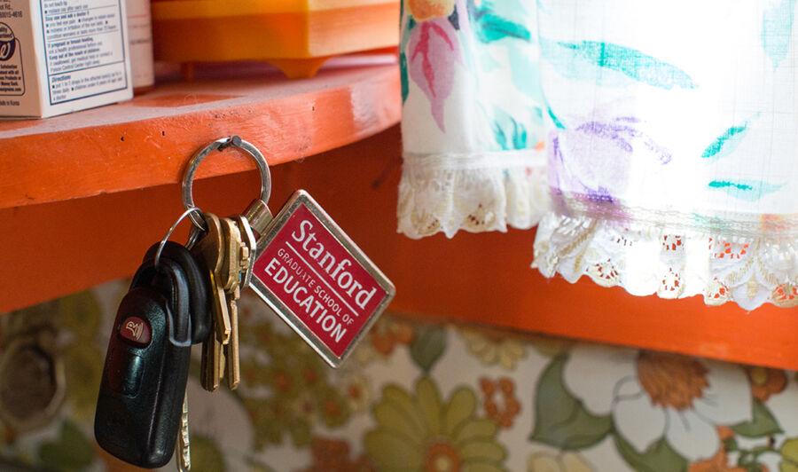 Keys with a keychain that says Stanford Graduate School of Education.