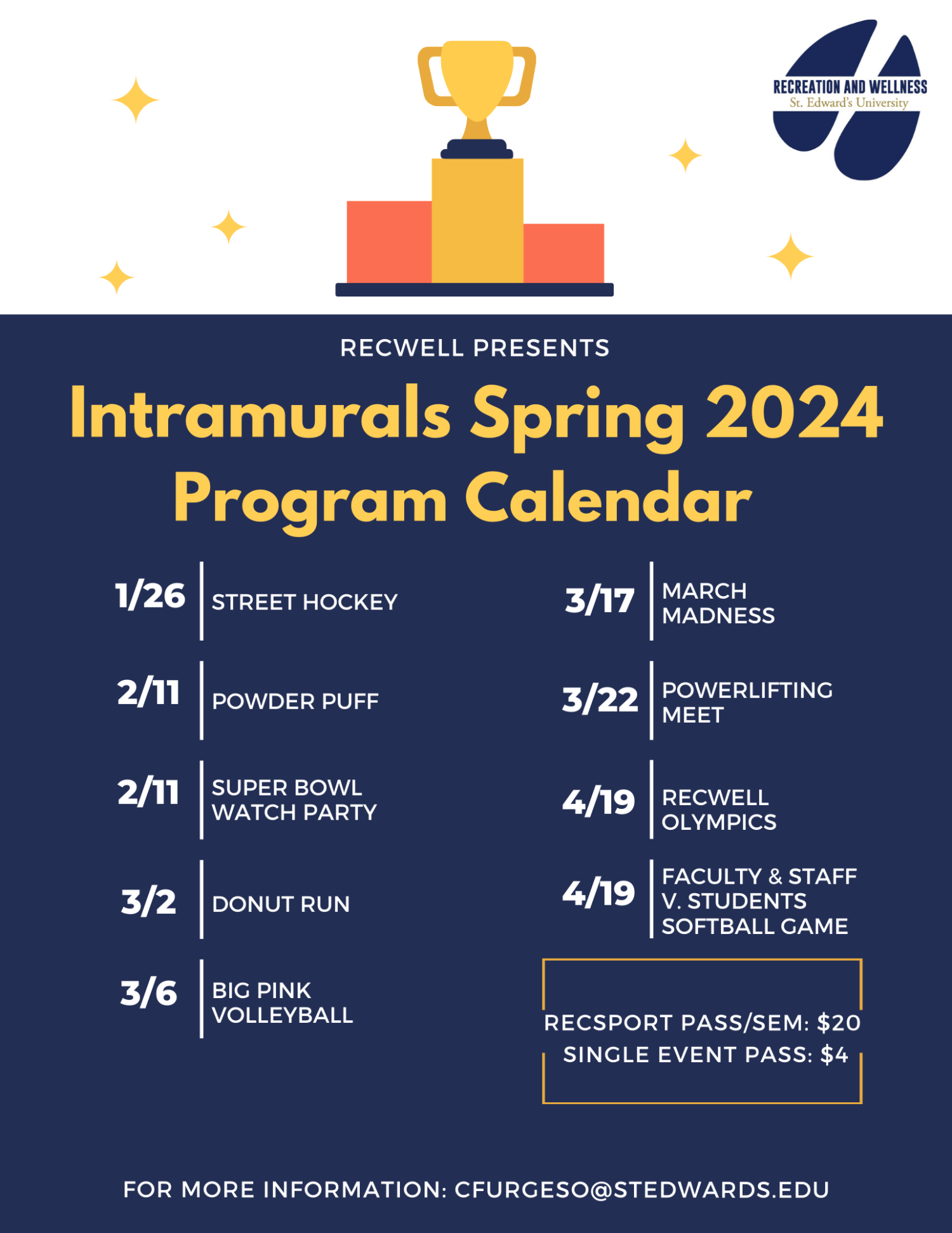 spring 2024 program calendar