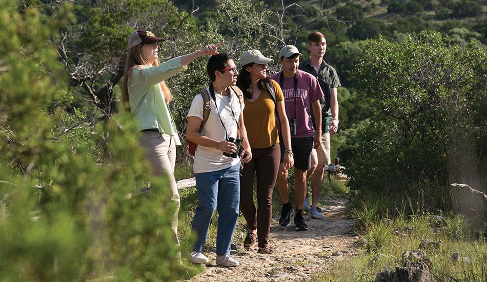 Students hiking at Wild Basin Creative Research Center